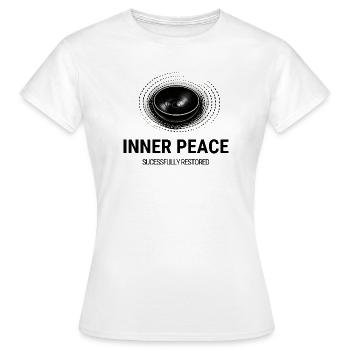 Inner Peace Successfully Restored | Klang & Fun - Frauen T-Shirt - Weiß - Vorne - AI Model Female 172 dark (172cm)