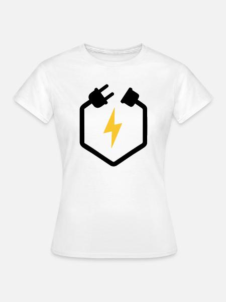 Elektriker Stecker Energie Blitz Logo - Frauen T-Shirt - Weiß