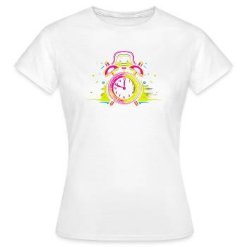 Alarm Clock Synthwave - Women's T-Shirt - white - Front - AI Model Female 172 dark (172cm)
