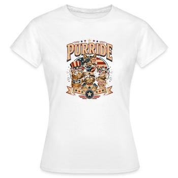 Patriotisme des Purride Cats - T-shirt Femme - blanc - Devant - AI Model Female 172 dark (172cm)