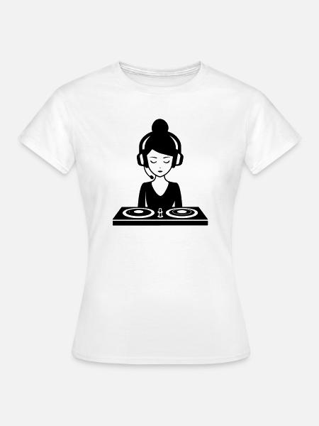 DJ Turntables Frau Festival - Frauen T-Shirt - Weiß
