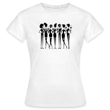 Women Party Group - Women's T-Shirt - white - Front - AI Model Female 172 dark (172cm)