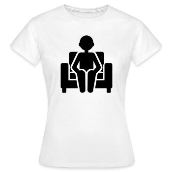 Couch Sitzen Faul - Frauen T-Shirt - Weiß - Vorne - AI Model Female 172 dark (172cm)