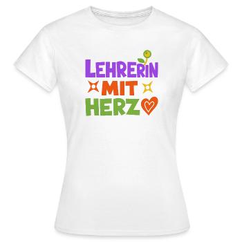 Lehrerin mit Herz!  - Frauen T-Shirt - Weiß - Vorne - AI Model Female 172 dark (172cm)
