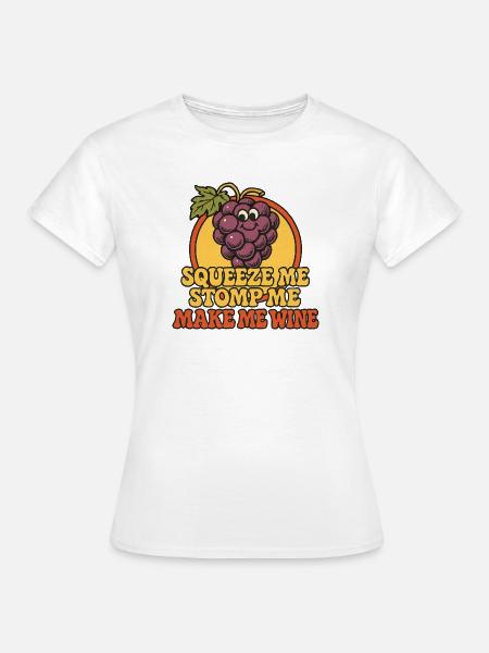 Grape Squeeze Wein Retro-Grafik - Frauen T-Shirt - Weiß