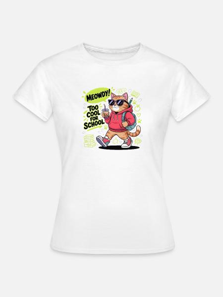 Schulkatze - Frauen T-Shirt - Weiß