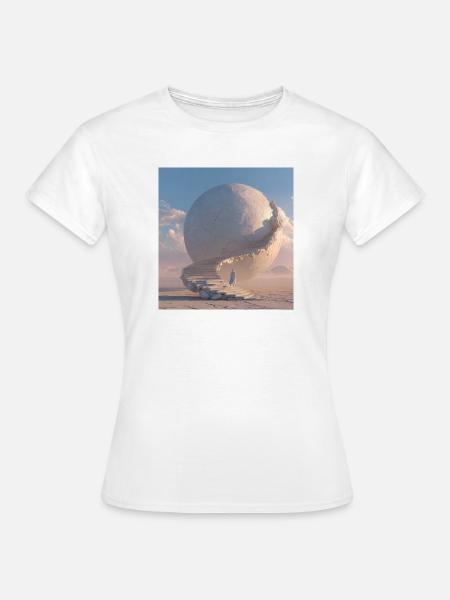 Spiralstiege zur Mondkugel - Frauen T-Shirt - Weiß