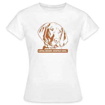 Vizsla – Treues Herz, sanfte Seele - Frauen T-Shirt - Weiß - Vorne - AI Model Female 172 dark (172cm)