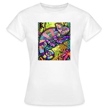 Chamäleon - Frauen T-Shirt - Weiß - Vorne - AI Model Female 172 dark (172cm)