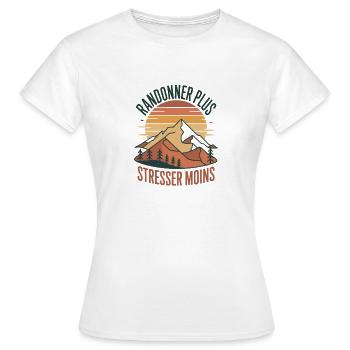 Hike More Stress Less - Women's T-Shirt - white - Front - AI Model Female 172 dark (172cm)