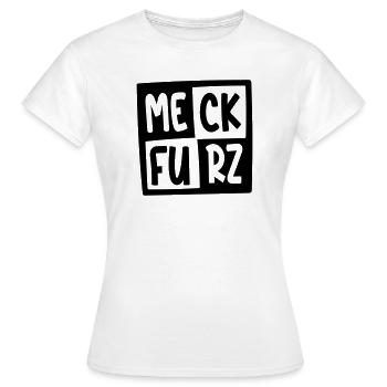 MECK-FURZ - Frauen T-Shirt - Weiß - Vorne - AI Model Female 172 dark (172cm)