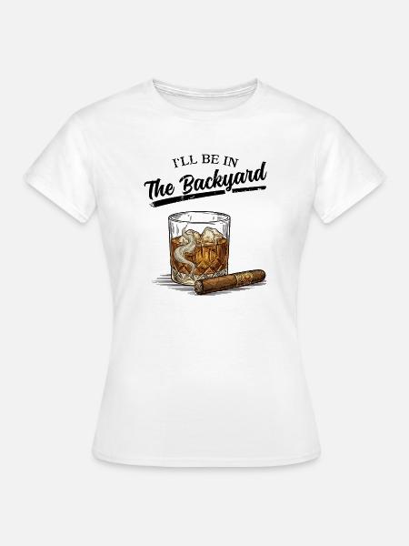 Whiskyglas und Zigarre - Frauen T-Shirt - Weiß