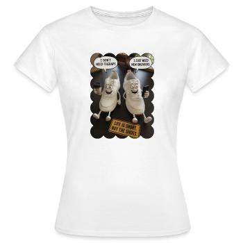 Blague sur les lacets : Deux amis baskets - T-shirt Femme - blanc - Devant - AI Model Female 172 dark (172cm)