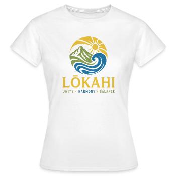 Équilibre de l’unité Lokahi - T-shirt Femme - blanc - Devant - AI Model Female 172 dark (172cm)