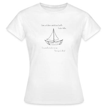 Gott sucht Schiffe (christlich- humorvolles Shirt) - Frauen T-Shirt - Weiß - Vorne - AI Model Female 172 dark (172cm)