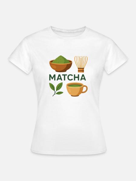 Matcha Zeremonie Illustration - Frauen T-Shirt - Weiß