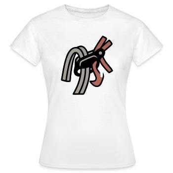 Belay Device Climbing Carabiner Bouldering - Women's T-Shirt - white - Front - AI Model Female 172 dark (172cm)