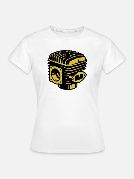 Zylinder Motorblock Moped Schrauber Zweitakter - Frauen T-Shirt - Weiß