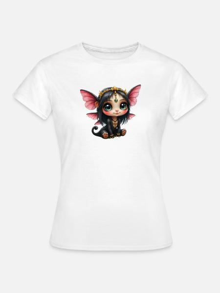 Chibi-Schmetterlingsfee mit Juwelen - Frauen T-Shirt - Weiß