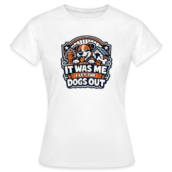 Dog Mischief Badge It Was Me - Women's T-Shirt - white - Front - AI Model Female 172 dark (172cm)