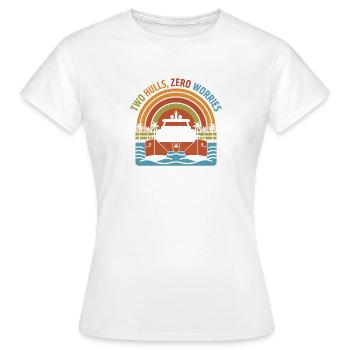 Retro Catamaran Two Hulls Zero Worries - Women's T-Shirt - white - Front - AI Model Female 172 dark (172cm)