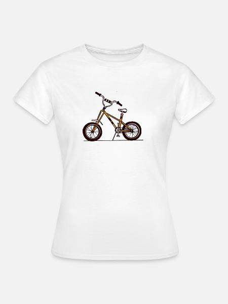 Gelbe BMX-Fahrradillustration - Frauen T-Shirt - Weiß