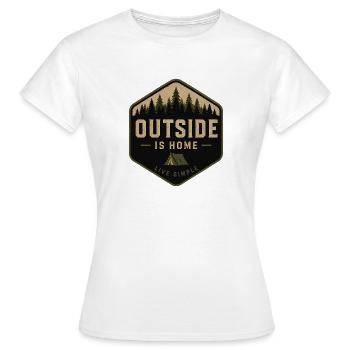 Dehors, c’est chez soi, dehors - T-shirt Femme - blanc - Devant - AI Model Female 172 dark (172cm)