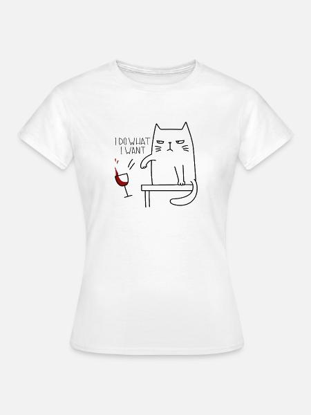 Freche Katze - Frauen T-Shirt - Weiß