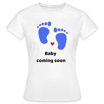 Baby coming soon | blue - Frauen T-Shirt - Weiß - Vorne - AI Model Female 172 dark (172cm)