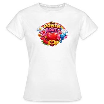 Kraft der Liebe Herz Regenbogen - Frauen T-Shirt - Weiß - Vorne - AI Model Female 172 dark (172cm)