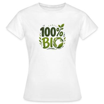 100% BIO – Écologie Nature et Agriculture - T-shirt Femme - blanc - Devant - AI Model Female 172 dark (172cm)