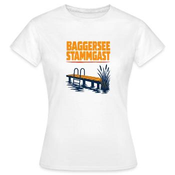 Baggersee Stammgast Retro Quarry Lake Germany - Frauen T-Shirt - Weiß - Vorne - AI Model Female 172 dark (172cm)