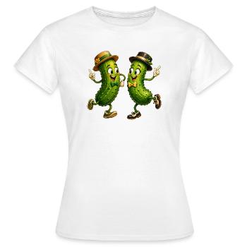 Tanzende Gurken - Frauen T-Shirt - Weiß - Vorne - AI Model Female 172 dark (172cm)