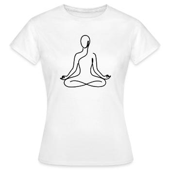 Yoga Design minimaliste - T-shirt Femme - blanc - Devant - AI Model Female 172 dark (172cm)