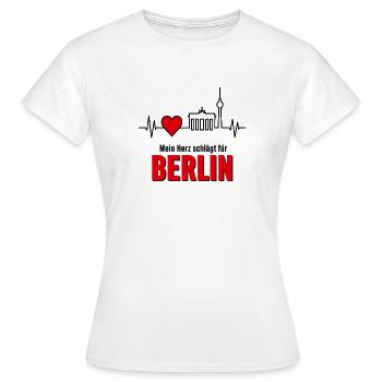 Mein Herz schlägt für Berlin - Frauen T-Shirt - Weiß - Vorne - AI Model Female 172 dark (172cm)