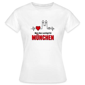 Mein Herz schlägt für München - Frauen T-Shirt - Weiß - Vorne - AI Model Female 172 dark (172cm)