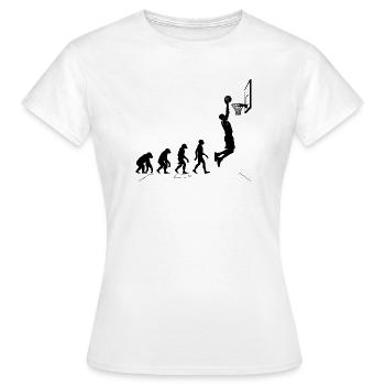 Evolution from monkey to basketball player Graphics - Women's T-Shirt - white - Front - AI Model Female 172 dark (172cm)