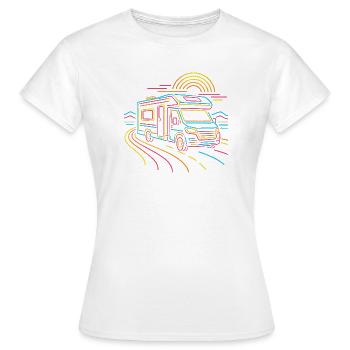 Chemise rétro néon Camper Road Trip RV - T-shirt Femme - blanc - Devant - AI Model Female 172 dark (172cm)