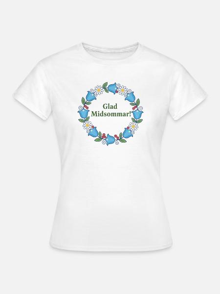 Frohes Mittsommerblumenkranz - Frauen T-Shirt - Weiß