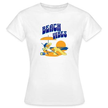 Beach Vibes Lounge Illustration - Frauen T-Shirt - Weiß - Vorne - AI Model Female 172 dark (172cm)