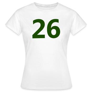 Zahl 26 - Frauen T-Shirt - Weiß - Vorne - AI Model Female 172 dark (172cm)