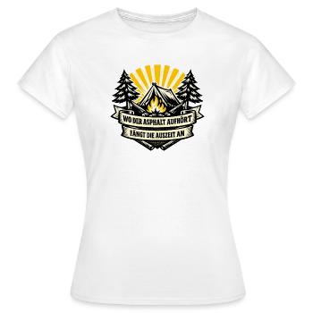 Camping-Auszeit am Waldfeuer - Frauen T-Shirt - Weiß - Vorne - AI Model Female 172 dark (172cm)