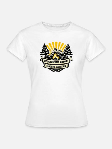 Camping-Auszeit am Waldfeuer - Frauen T-Shirt - Weiß