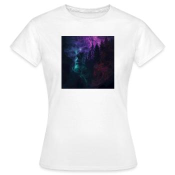 Der Geist des Waldes – surreale Melancholie - Frauen T-Shirt - Weiß - Vorne - AI Model Female 172 dark (172cm)