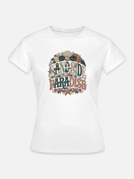 Sand Side Paradise - Frauen T-Shirt - Weiß