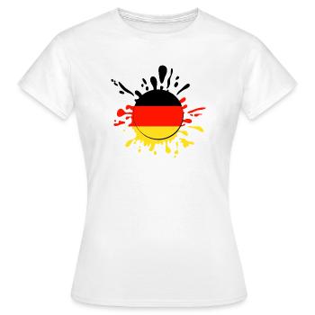 Ball Sonne Flagge Deutschland Farbklecks - Frauen T-Shirt - Weiß - Vorne - AI Model Female 172 dark (172cm)