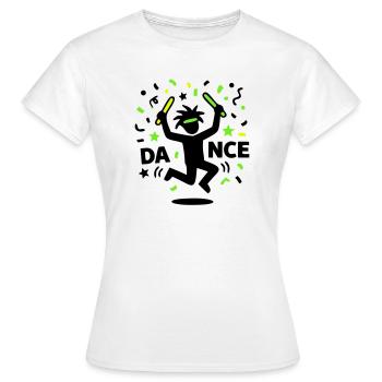 Tanzendes Strichmännchen Rave 90s Techno Party - Frauen T-Shirt - Weiß - Vorne - AI Model Female 172 dark (172cm)
