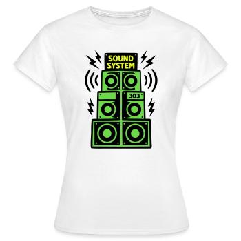 Soundsystem Lautsprecher Techno Festival DJ - Frauen T-Shirt - Weiß - Vorne - AI Model Female 172 dark (172cm)