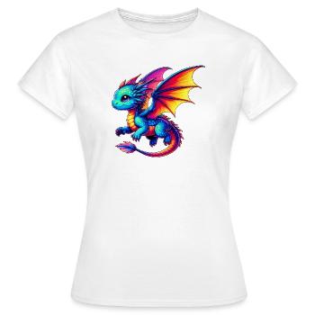 Drache - Frauen T-Shirt - Weiß - Vorne - AI Model Female 172 dark (172cm)