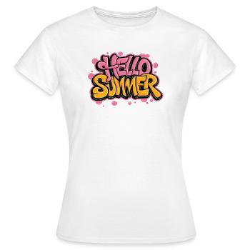 Hello Summer Street Style Graffiti - Frauen T-Shirt - Weiß - Vorne - AI Model Female 172 dark (172cm)